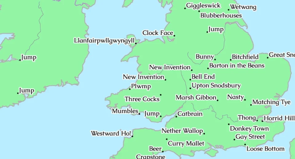 rude place names uk